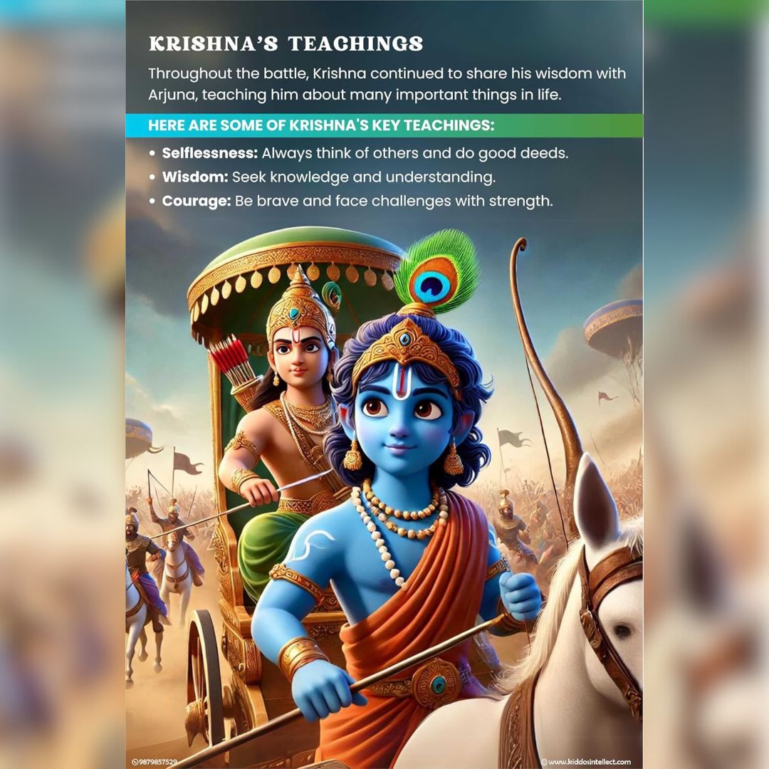 Bhagavad Gita for Kids with FREE COLORING BOOK & FREE WALL ART