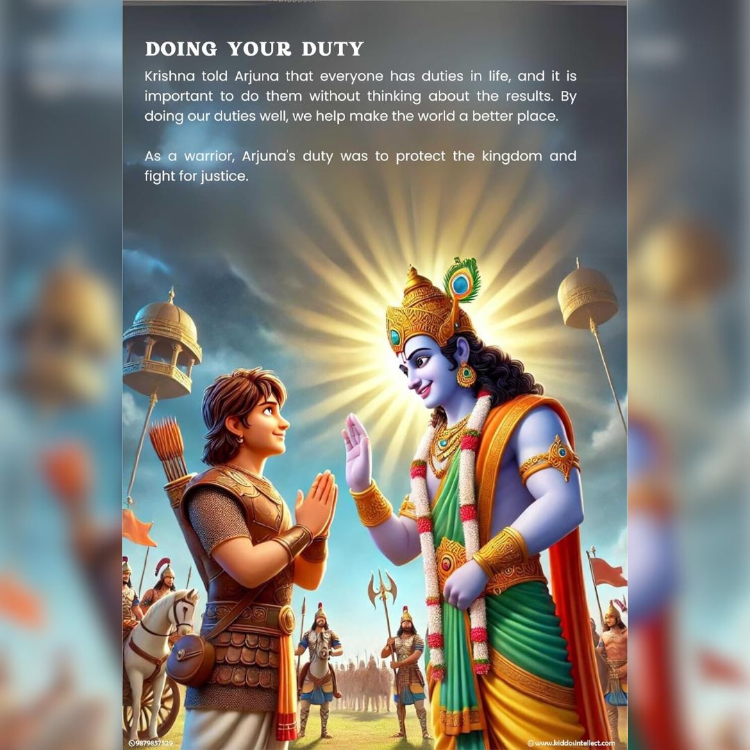 Bhagavad Gita for Kids with FREE COLORING BOOK & FREE WALL ART