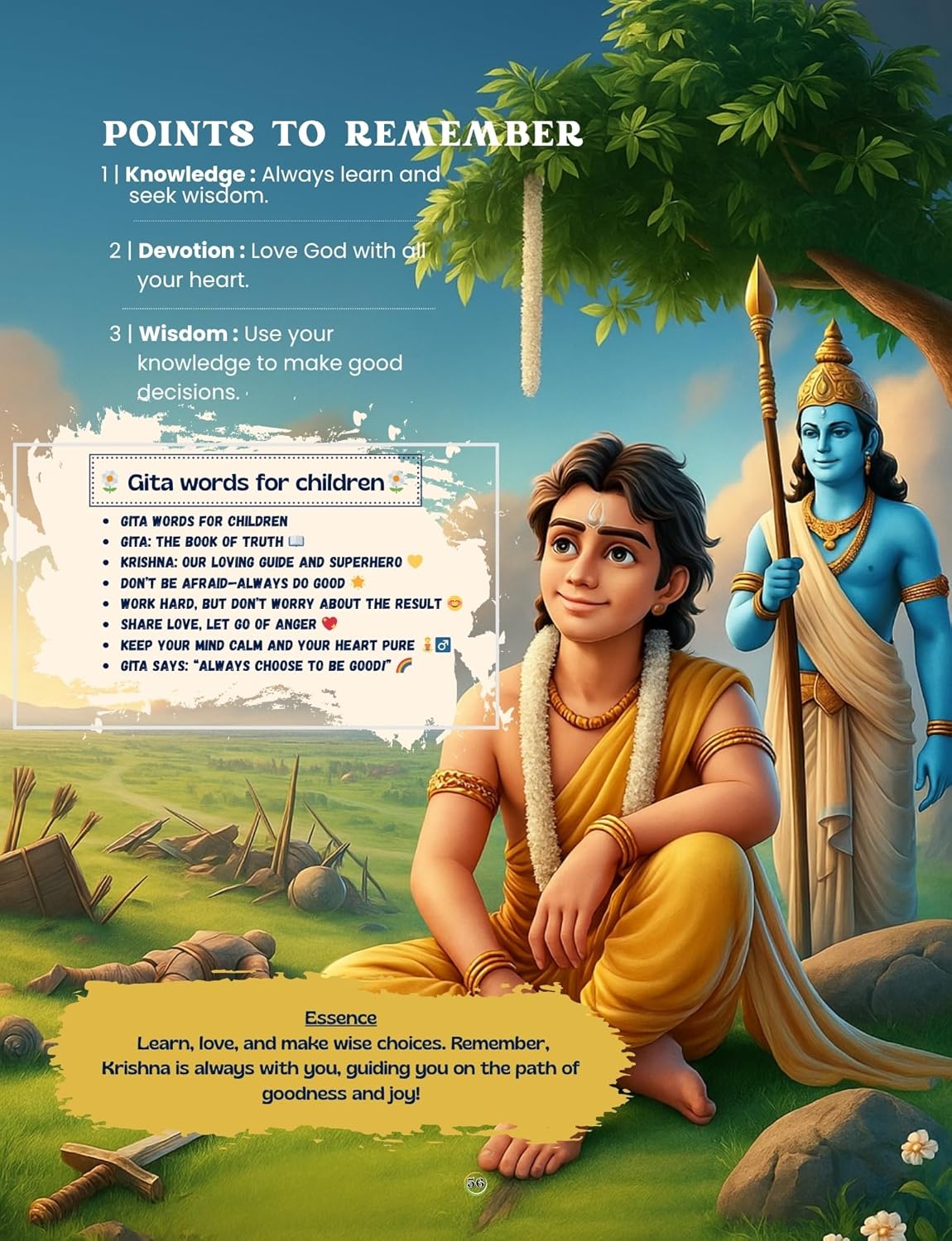 Bhagavad Gita for Kids + FREE COLORING BOOK AND WALL ART