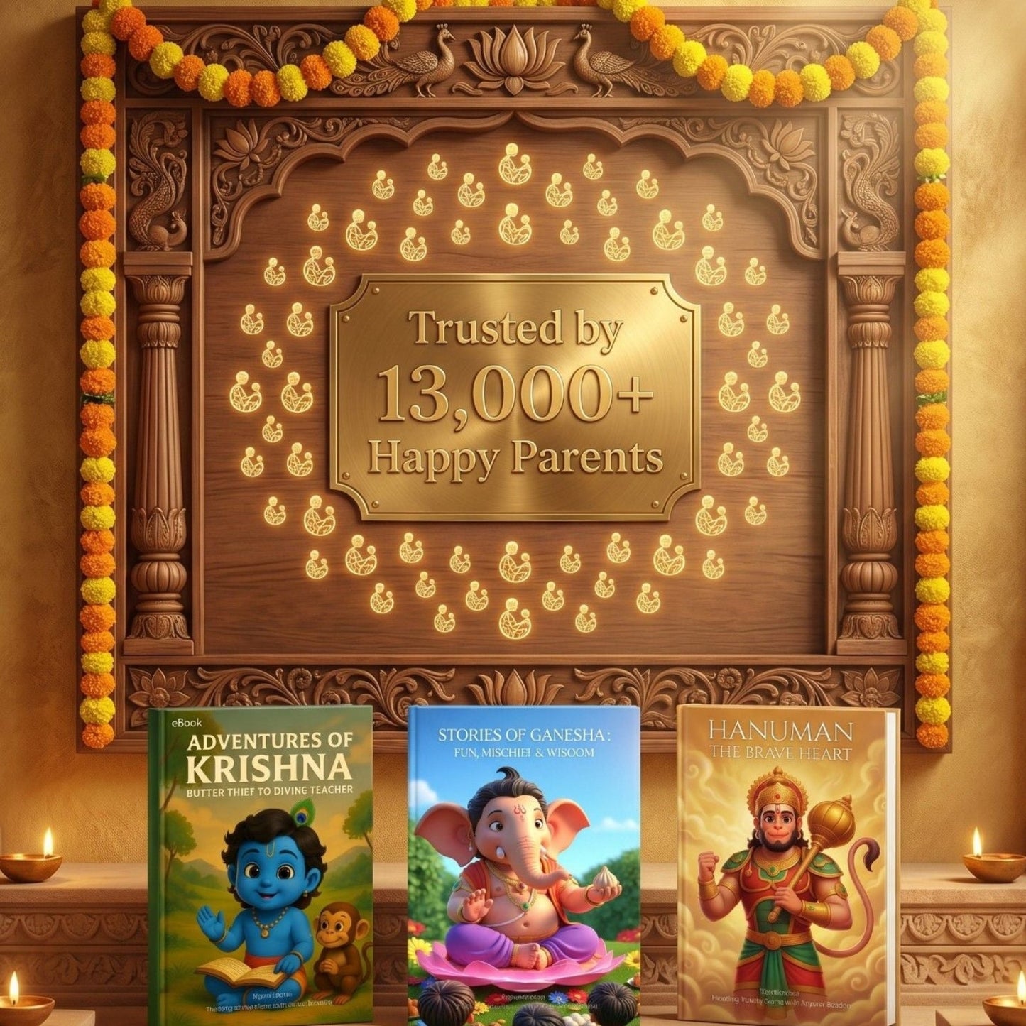 Mythology Books Combo for kids (Krishna, Ganesha, Hanuman) + FREE coloring book + worksheet books